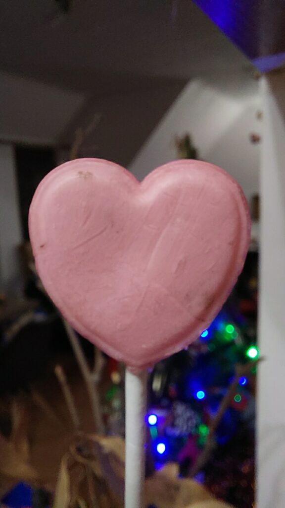 fest der liebe herz in rosa lutscher